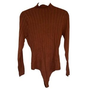 Abercrombie & Fitch NWT Ribbed Bodysuit Sz‎ XL Chic Academia Neutral Classic